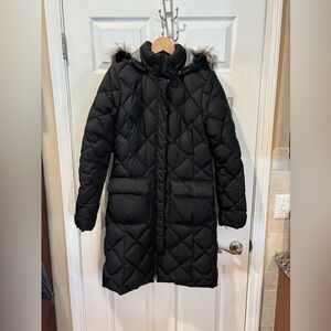 The North Face Long Black Hooded Parka Puffer Coat Size Medium